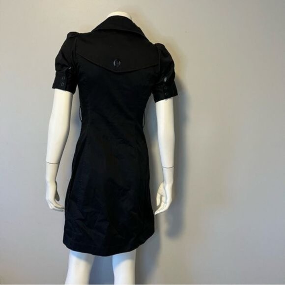 Club Monaco black double breasted Short sleeves  trench coat for spring size 4 - Picture 9 of 10